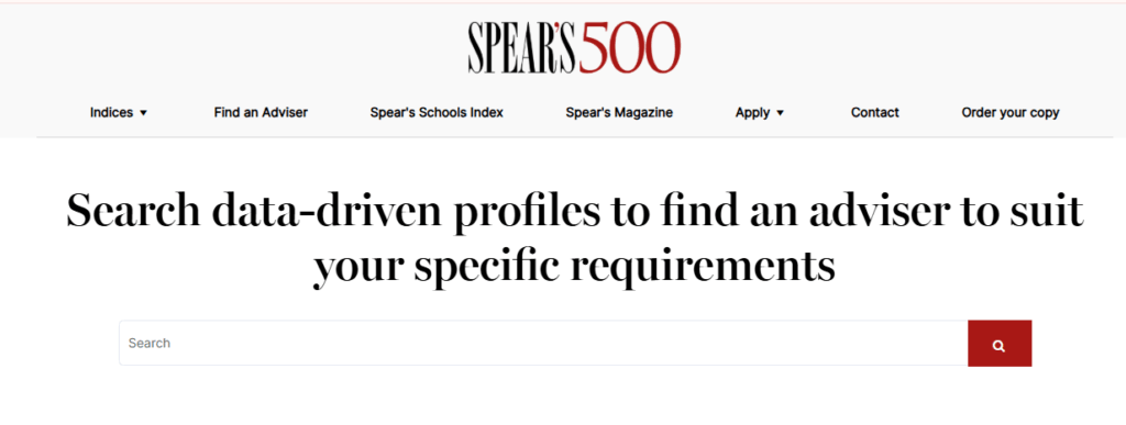 Screenshot of Spears 500 website recognizing Ransom Everglades School among the Top 100 North America schools in 2025.