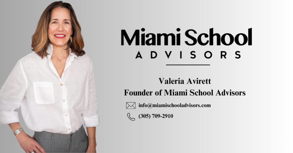 Valeria Avirett, founder of Miami School Advisors, offering guidance for families seeking the best schools in Miami