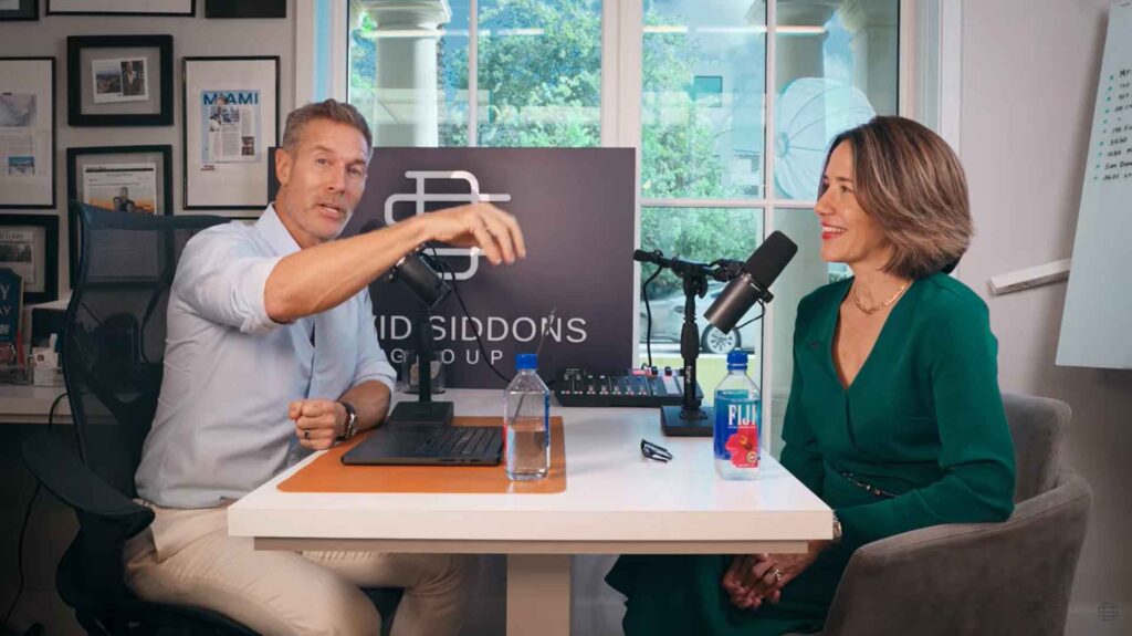 School advisor Valeria Averett discussing how to find the best schools in Miami during a podcast.